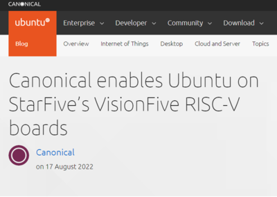 開源協作新篇章 Ubuntu 成功運行于賽昉科技 VisionFive RISC-V 開發板